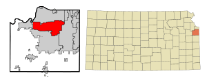 Location within Johnson County and Kansas