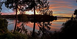 Manzanita Bay sunset pano