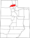 State map highlighting Weber County