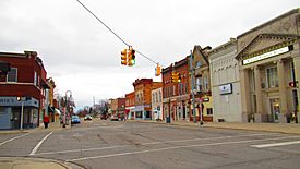 Downtown along Main Street (M-156)