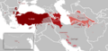 Oghuz Turkic Languages distribution map