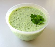 Raita with cucumber and mint