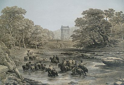 Reivers raid on Gilnockie Tower