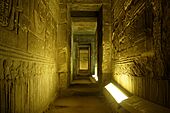 Temple of Hathor, Dark interior, Dendera, Egypt