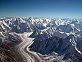 Baltoro glacier from air