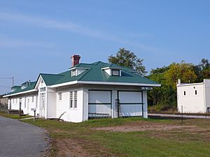 The Old Train Station in Dublin, Virginia, which is now an area for shops.