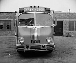 Greyhound bus (1930s Supercoach) Front View