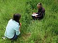 LWT Ecologist Tony Wileman transect survey GT anthill meadow