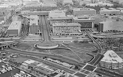 Looking north at LEnfant Plaza - Washington DC