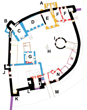 Map of the Inner Courtyard of Ludlow Castle