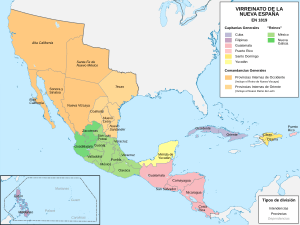 Mapa del Virreinato de la Nueva España (1819)