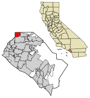 Location of La Habra in Orange County, California