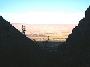 Palm Springs through mountains