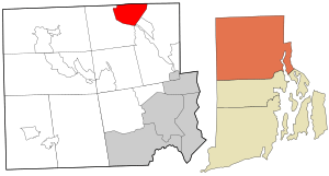 Location in Providence County and the state of Rhode Island