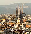 Sagrada Familia Eixample from Montjuic