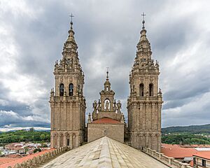 Santiago Compostela Cathedral 2023 - Obradoiro as seen from the rooftop