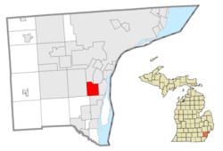 Location of Southgate in Wayne County, Michigan