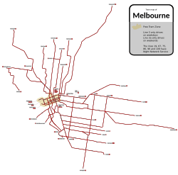 Melbourne tramway network, May 2017