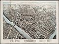 1876 bird's eye view of Lowell, Massachusetts; colored