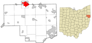 Location of Salem in Columbiana County and in the State of Ohio