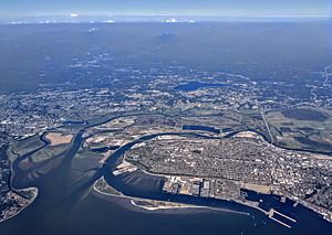 Everett, with Snohomish River