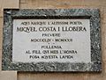 Pollenca, lápida casa natal Miquel Costa I LLobera