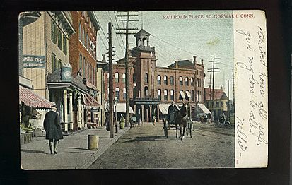 PostcardRailroadPlaceSouthNorwalkCT1909