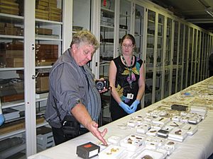 Terry Herbert (finder) and Caroline Lyons (Treasure Team)