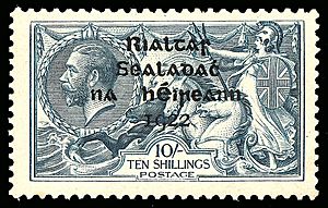 1922 10s Great Britain Seahorse with Thom overprints (SG Type 3)