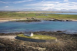 Aerial View of St Cwyfan's Church.jpg