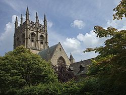 Merton College Chapel from just north of the Meadow