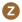 The letter Z on a brown circle