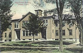 PostcardHighSchoolBldgCanaanCT1910