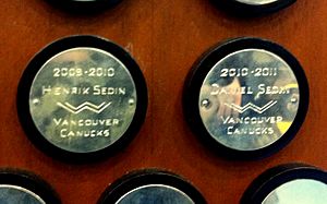 Sedins Art Ross plaques