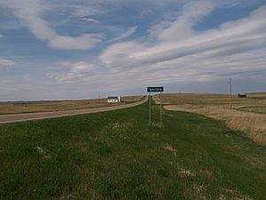 Looking north at Trotters on ND 16