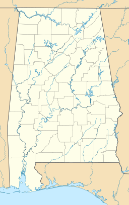 Location of Lake Oliver in Alabama, USA.