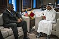 United States Secretary of Defense Lloyd Austin meets with Qatari Prime Minister Mohammed bin Abdulrahman bin Jassim Al Thani in Doha, Qatar, December 19, 2023