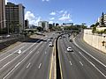 2021-10-11 14 10 37 View west along Interstate H-1 (Lunalilo Freeway) from the overpass for Ward Avenue in Honolulu, Oahu, Hawaii