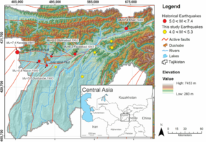 Dushanbe seismic map