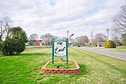 Welcome sign along Blacksburg Road (NC 198)