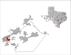 Location of Cibolo in Guadalupe County, Texas