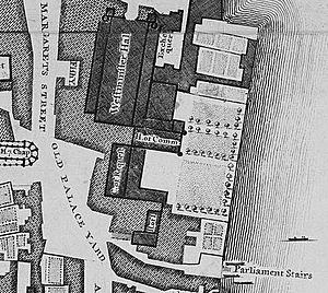 John Roque map detail, Palace of Westminster