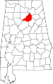 State map highlighting Blount County