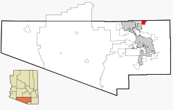 Location in Pima County and the state of Arizona