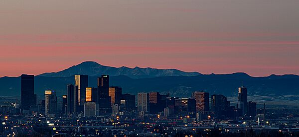 Sunrise Over Denver Skyline