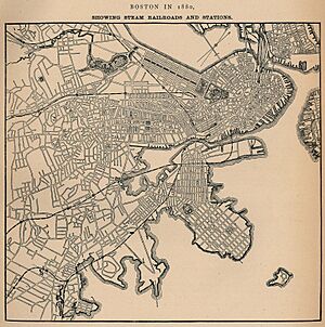 1880 Boston railroads map