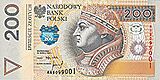 Obverse of a 200-złoty banknote