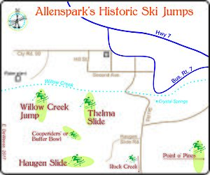 Allenspark ski jumps map