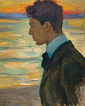 BORIS BESIDE THE BALTIC AT MEREKULE, 1910 by L.Pasternak