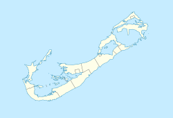 Location of Trott's Pond in Bermuda.